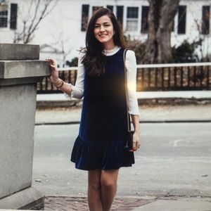 J. Crew Velvet Ruffle Hem Dress, size 4